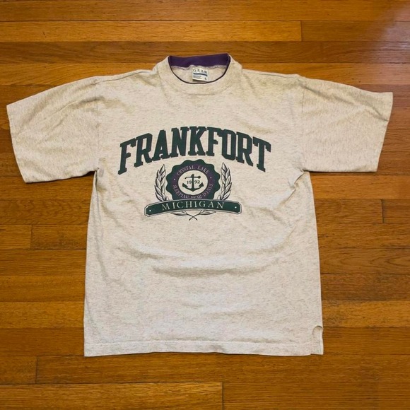 American Vintage Other - VTG‎ 90s Gear for Sports Frankfort Michigan crest rainbow flecked tshirt L USA